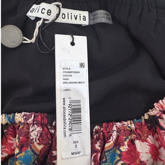 Alice + Olivia Clementina Tiered Maxi Dress Spellbound Multi Size 2 Boho Paisley - Picture 14 of 15